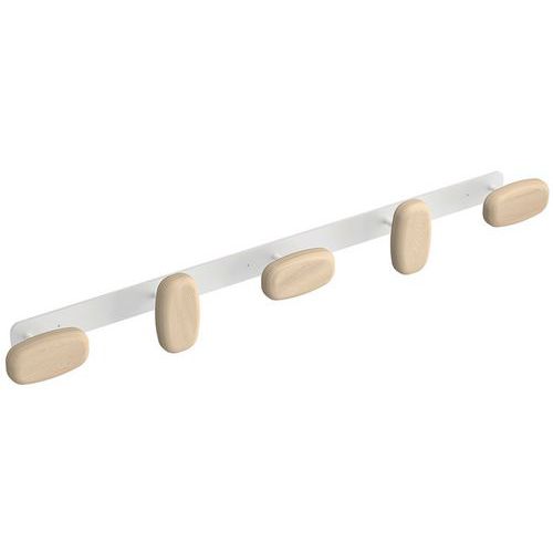 Patère Murale Sherwood 5 Patères Bois Et Blanc