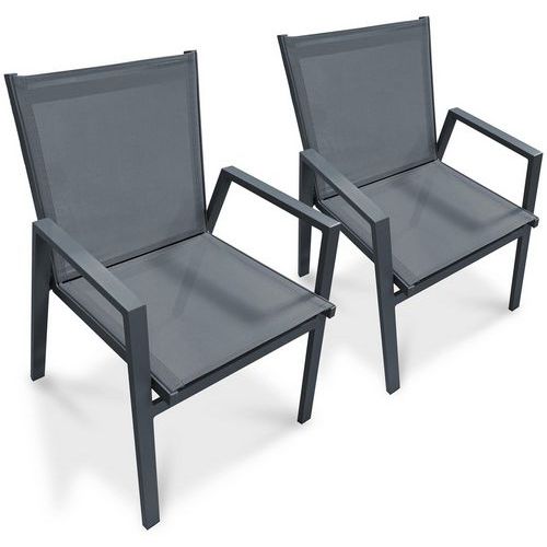 Fauteuil De Jardin Empilable Floride Gris Anthracite En Lot