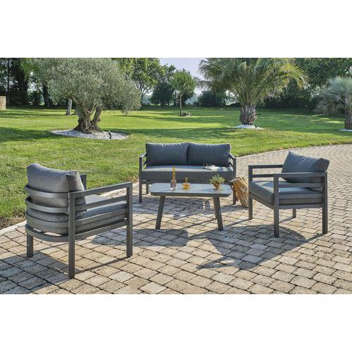 Salon De Jardin Lisbonne 4 Places Gris Anthracite