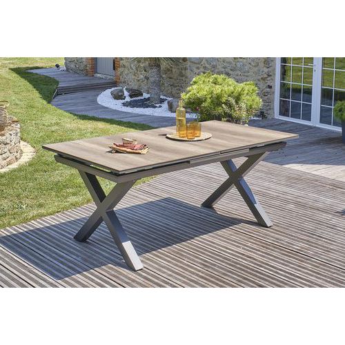 1 Table Jardin Floride Plateau Hpl + 6 Fauteuils