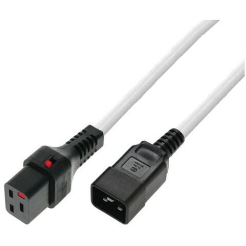 Rallonge Secteur C19 Et C20 à Verrouillage - Blanche - 2 M