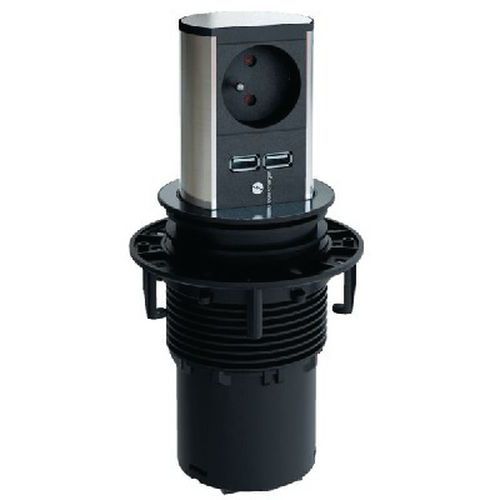 Multiprise Encastrable Elevator - 1 Prise - 2 Usb