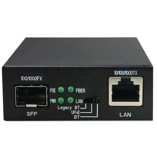 Convertisseur fibre optique vers RJ45 avec injecteur PoE++ - Dexlan Convertisseur fibre optique vers RJ45 avec injecteur PoE++ - Dexlan