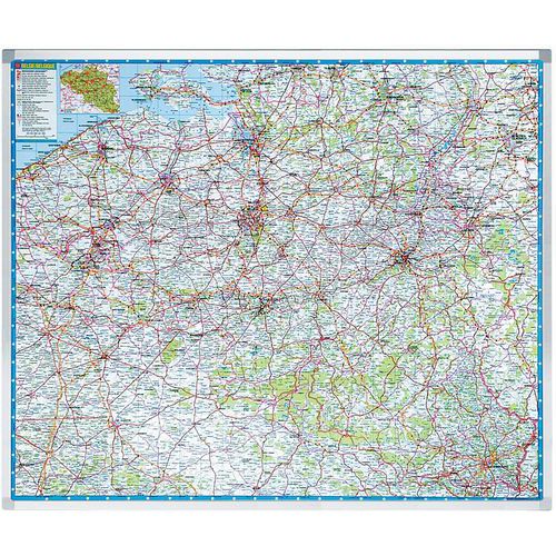 Professional Carte Géographique Belgique 101x121cm Laminé