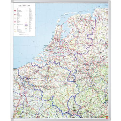 Professional Carte Géographique Benelux 120x95cm Laminé