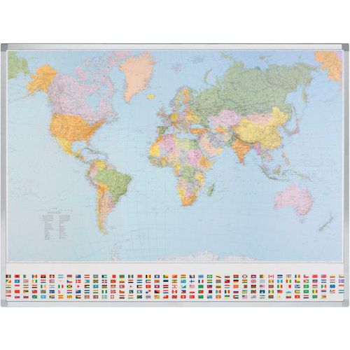 Professional Carte Géographique Monde 98x142cm Laminé