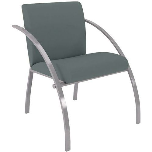 GGI - Fauteuil EVA 1 place PVC Cendre Gris - Assise 50cm - Confort & Durabilité - Idéal Salon