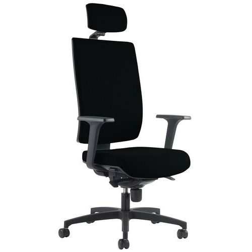 Fauteuil Kio Hd Tapissé Avec Têtière Acc Reg Noir