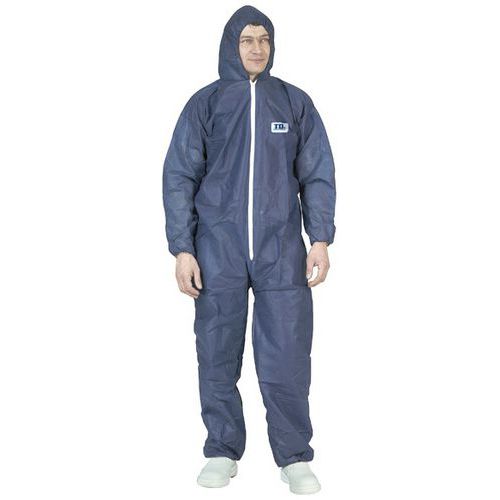 Coverguard - Combinaison SPP cagoule et glissière - Bleu Taille 5 - Polypropylène 40 g/m² - EPI Corps