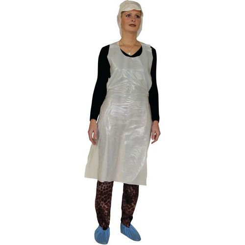 Coverguard - Tablier Polyéthylène Blanc - 120x70 cm - Protection Corps - Recyclable
