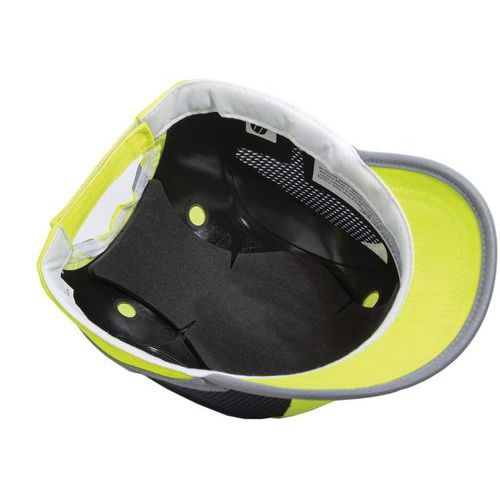 Coverguard - Casquette anti-heurt aérée Jaune fluo - Visière médium - Taille 58-63 cm - Protection et Confort