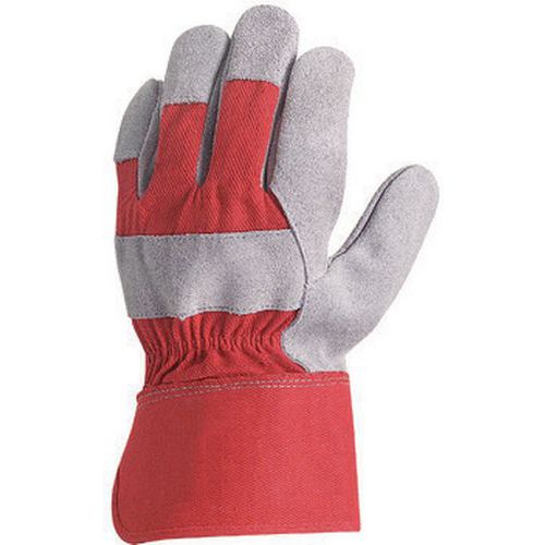 Gants De Manutention Docker Eurostrong 152 Croûte Vachette Toile Rouge - 11