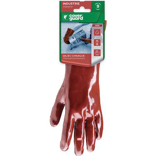 Gants De Manutention Eurochem 3636 Coton Enduit Pvc Rouge 36 Cm - 10