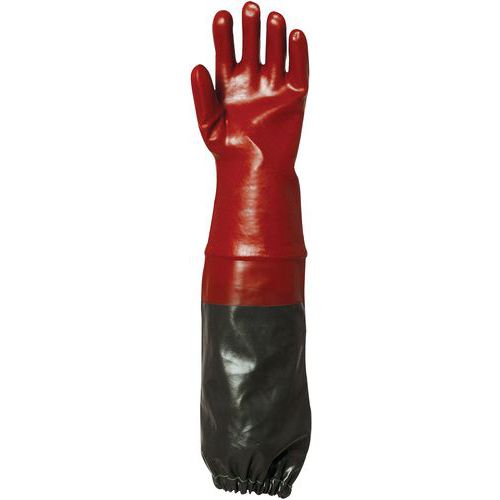 Coverguard - Gants Eurochem 3669 Coton Enduit PVC Rouge Taille 10 - Protection Chimique Norme EN 374