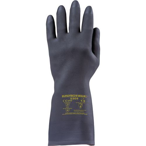 Gants De Manutention Eurochem 5310 Néoprène Noir Flocké - 9