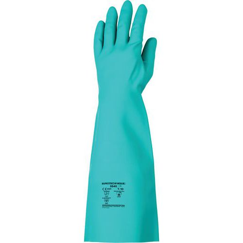 Coverguard - Gants Eurochem 5540 Nitrile Vert Taille 8 - Protection Chimique et Virus - Équipement de Protection Individuelle