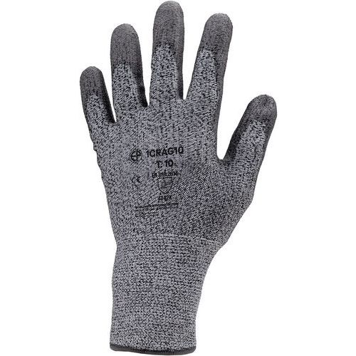 Coverguard - Gants Eurocut 1CRAG anti-coupure - Taille 6 - Gris clair - Polyuréthane et Polyéthylène haute densité