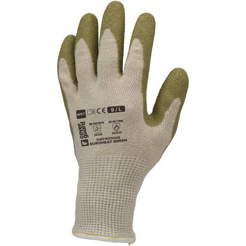 Coverguard - Gants Euroheat Green J13 Latex - Taille 7 - Vert - Chaud et Éco-responsable