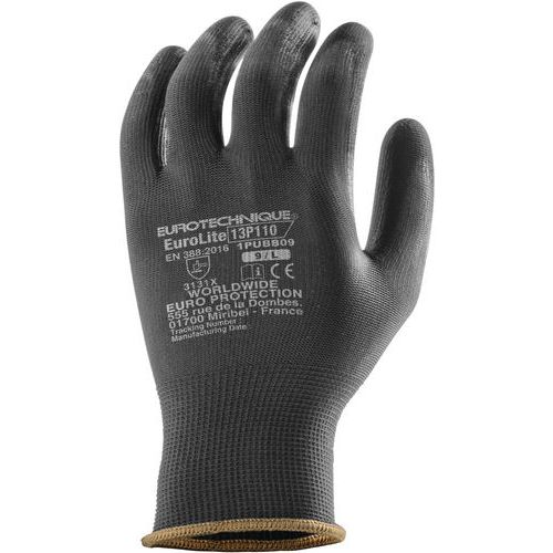 Gants De Manutention Eurolite 13p110 J13 Polyéthylène Noir - 10
