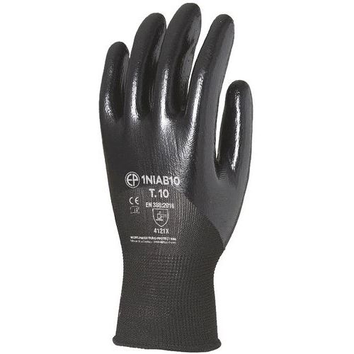 Gants De Manutention Eurolite 1niab J15 Enduit 3/4 Nitrile Noir - 7