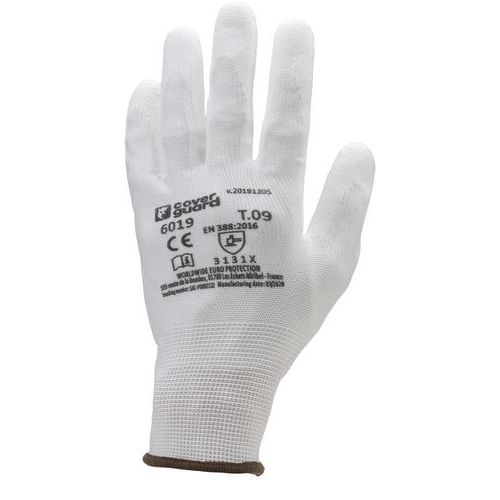 Coverguard - Gants Eurolite 6020 J13 - Taille 9 - Polyuréthane Paume - Blanc - EPI