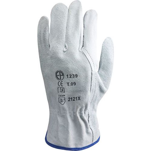 Coverguard - Gants Eurostrong 1240 - Taille 11 - Cuir Croûte Gris Clair - EPI