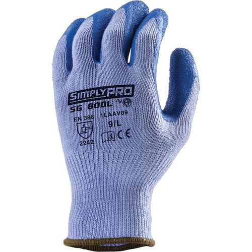 Coverguard - Gants Eurostrong SG800L J10 Polyéthylène Bleu - Taille 9 - Paume Enduite Latex - EPI