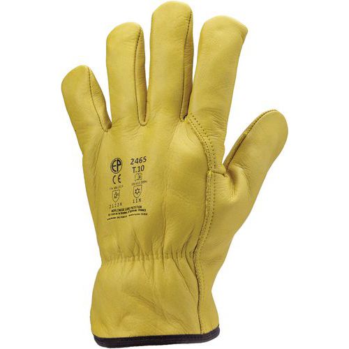 Coverguard - Gants Eurowinter FINLANDE Jaune - Taille 10 - Cuir - Protection Froid - EPI