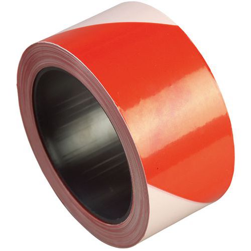 Coverguard - Ruban de Signalisation Rouge/Blanc - 100m x 50mm - Polyéthylène Non Adhésif - Sécurité Visible
