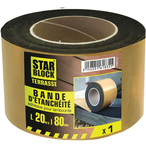 Norail - Bande adhésive EPDM pour lambourdes - 20 m - 80x1 mm - Protection durable
