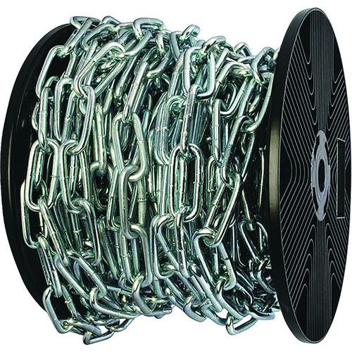 Norail - Chaîne droite acier zingué Ø5 mm - 25 m - CMU 160 kg - Levage résistant