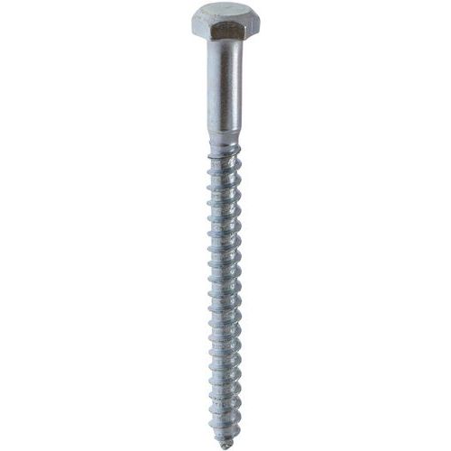 Norail - Tirefond Hexagonal Acier Zingué Torx - 12x180 mm - 25 Pièces - Usage Intérieur/Extérieur