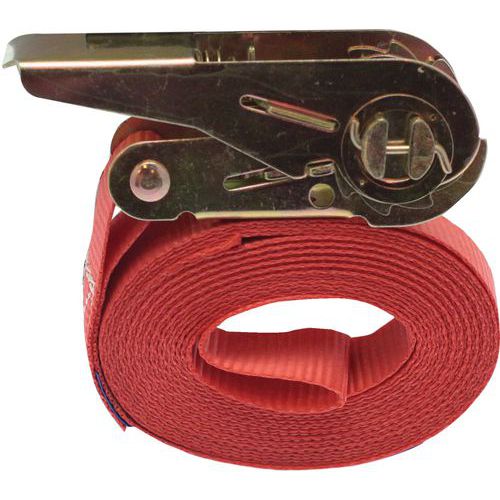 Norail - Sangle à cliquet 4.5m Rouge - CMU 800kg - Polyester résistant - Sécurité optimale