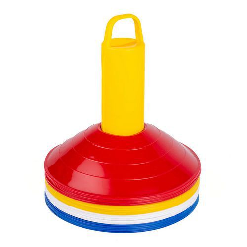 Plots Multisport Extra Souple Lot de 20 Jaune/Rouge Ø 20cm Hauteur 5cm Recyclable