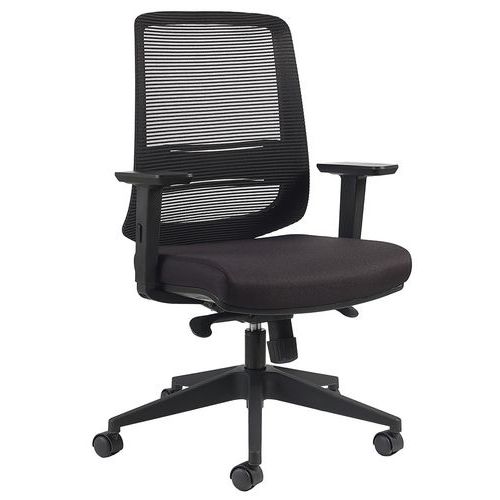 Fauteuil Novy Eco Md Résille Noir Sans Têtiere Avec Acc Noir