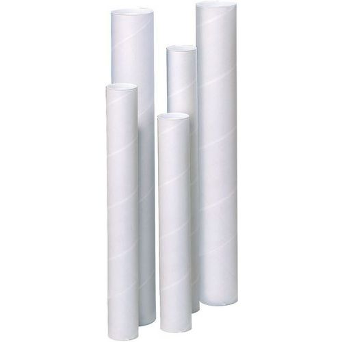 Lot de 24 - Tube Rond Bouchons Plastique Diam 50 Mm L420 Mm Kraft Blanc