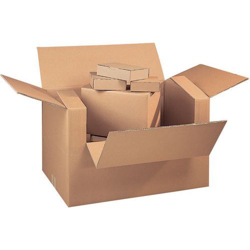 Caisse carton avec abattants - Double cannelure - L118xl78xh80 cm - Robuste et pratique