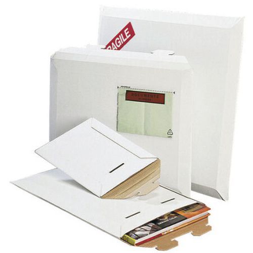 Pochette rigide microcannelure blanche 420x330mm par 50 - Protection optimale pour vos envois