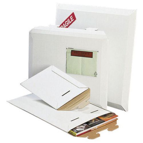 Pochette rigide microcannelure blanche 530x430mm par 50 - Protection optimale pour vos envois