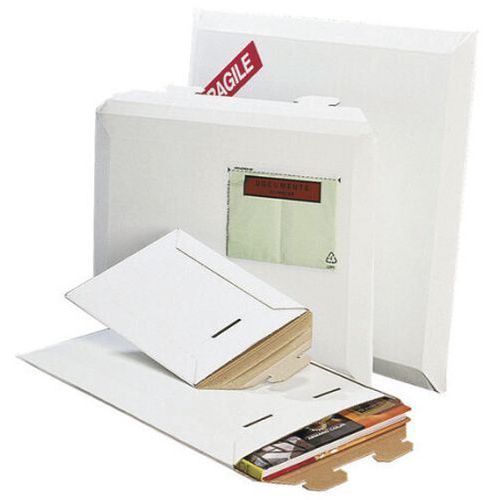 Pochette rigide microcannelure blanc 250 x 360 mm format A4+ - Protection optimale pour vos documents