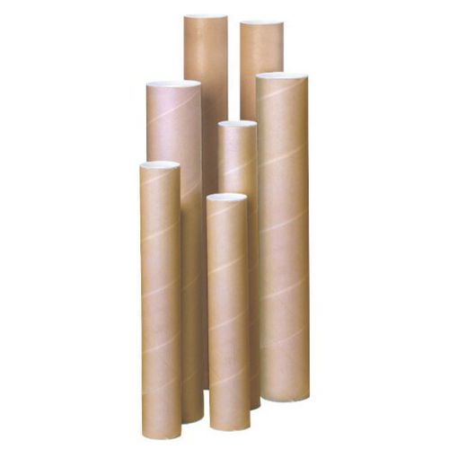 Tube d'expédition rond kraft beige - Ø 70 mm L 1120 mm - Bouchons plastique inclus - Robuste et pratique