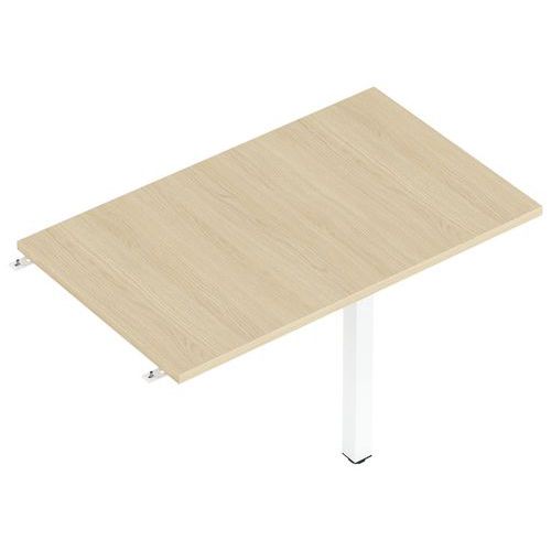 MBA - Bureau Enis 100x60cm Chêne Clair Blanc - Plateau Mélaminé 25mm - Éco-responsable