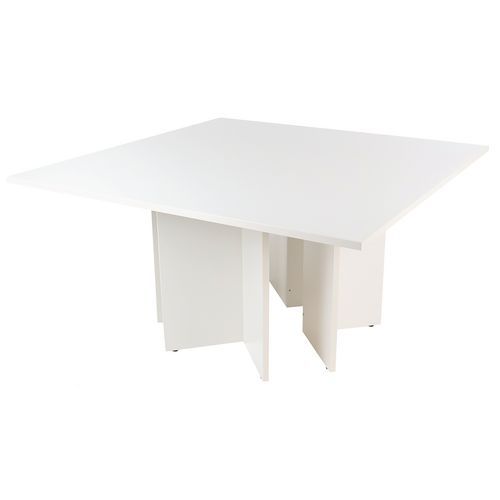 Table Carrée Pieds Croix 140 X 140 Cm Blanc