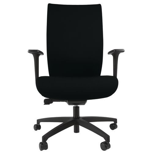 GGI - Fauteuil de bureau KIO Noir - Accoudoirs réglables - Mécanisme synchrone - Confort ergonomique