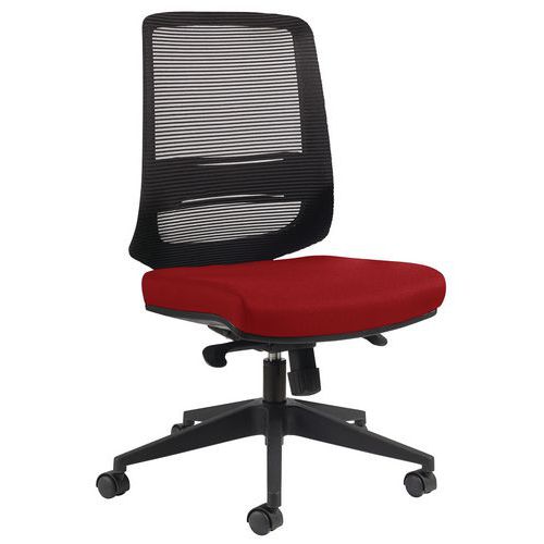 Chaise De Bureau Novy Eco Md Résille Noir Sans Têtiere Rouge