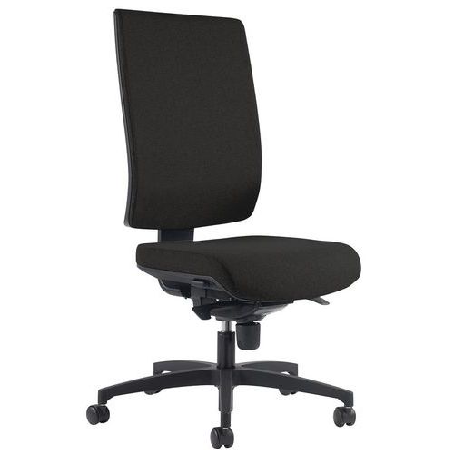 GGI - Chaise de bureau KIO Anthracite - Assise Tissu 49cm - Accoudoirs 3D réglables - Mécanisme Synchrone - Confort et Durabilité
