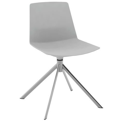 Chaise Clue Coque Polypro Gris Piètement Ã‰toile Chromé