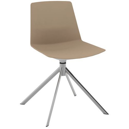 Chaise Clue Coque Polypro Taupe Piètement Ã‰toile Chromé