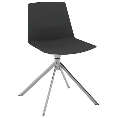 Chaise Clue Coque Polypro Noir Piètement Ã‰toile Chromé