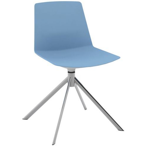 Chaise Clue Coque Polypro Gris Bleu Piètement Ã‰toile Chromé